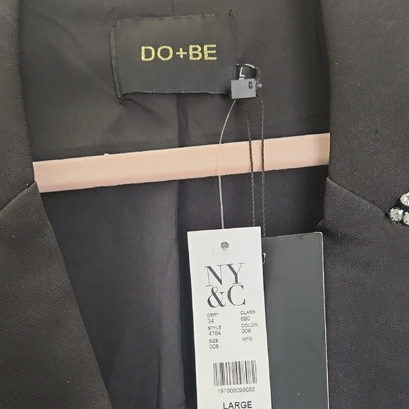 DO+BE Black Dress with Rhinestone Trim - Picture 2 of 5